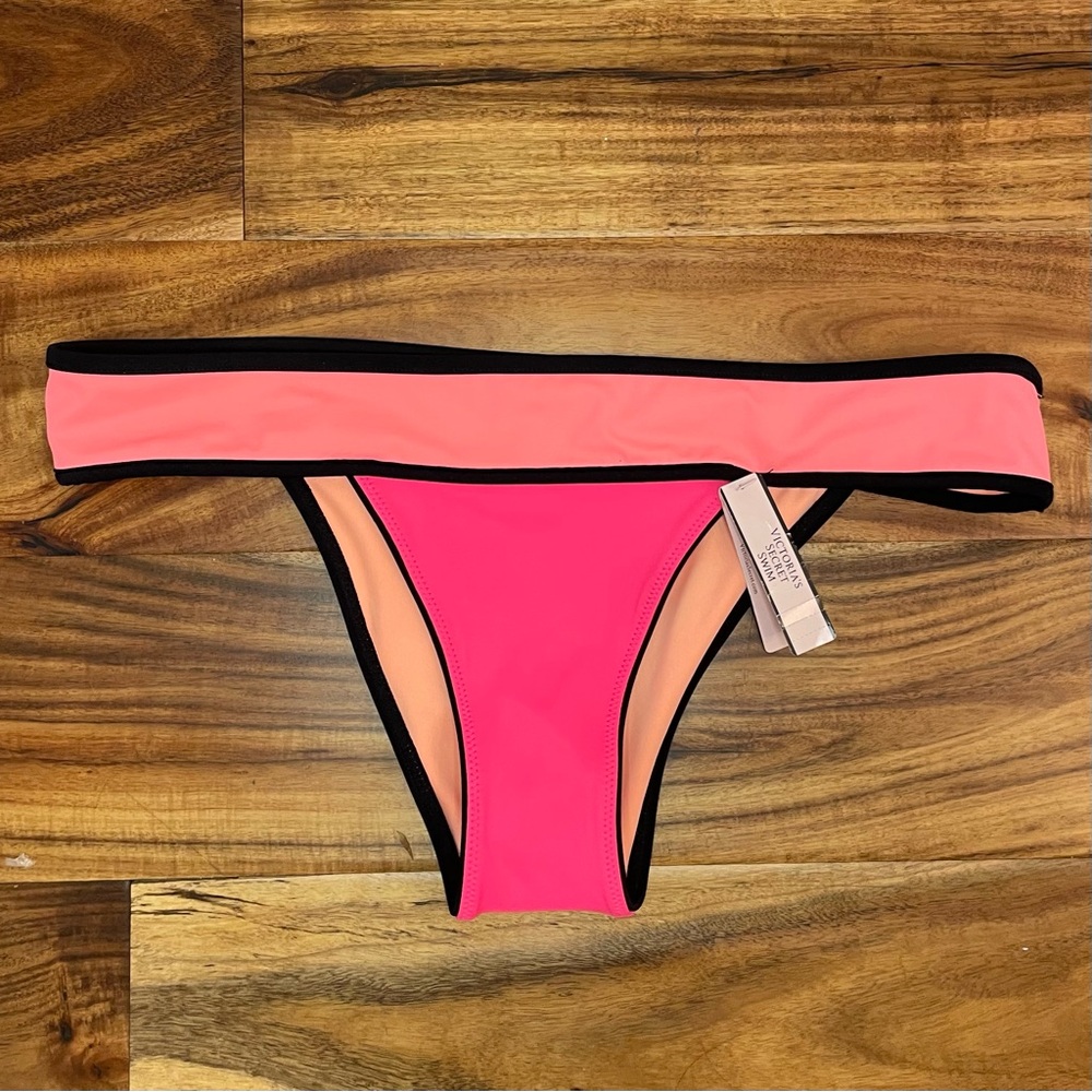 Victoria's Secret Swim The Banded Itsy Bottom Brazilian Cut Pink Size Medium.